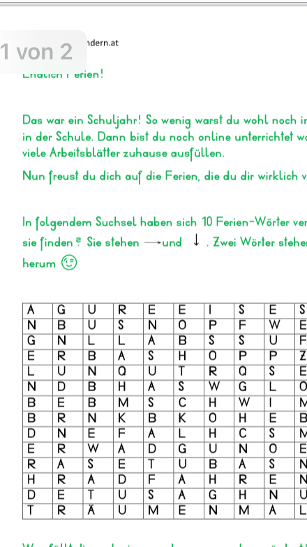 Feedbackbogen Seite 1 Grundschule